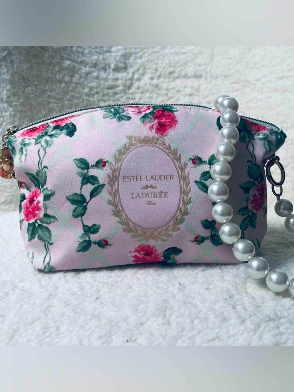 Estée Lauder Pink Floral Ladurée Cosmetic Pouch